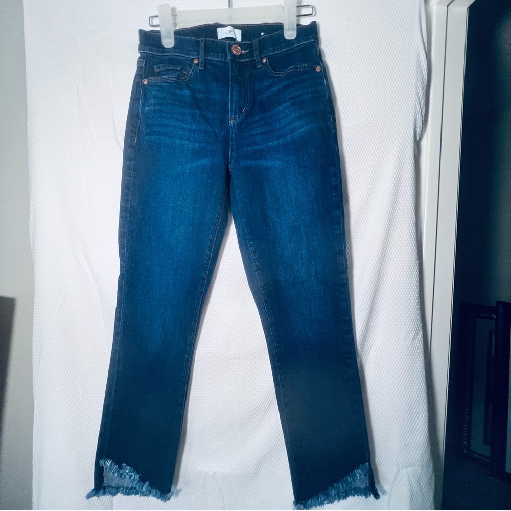 LOFT HIGH Rise Ankle Jeans with Raw Hem